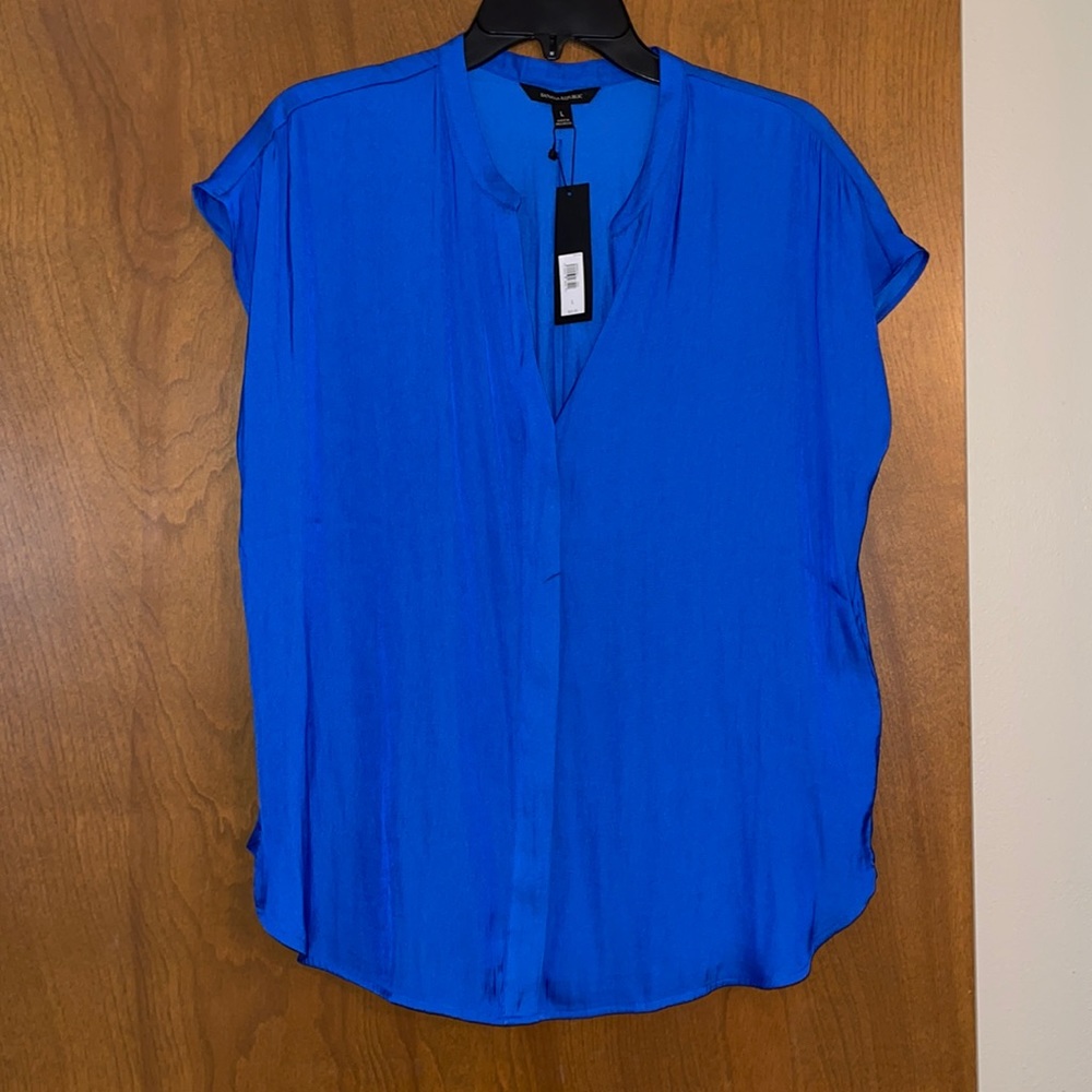 NWT BANANA REPUBLIC BLUE BLOUSE SIZE LARGE